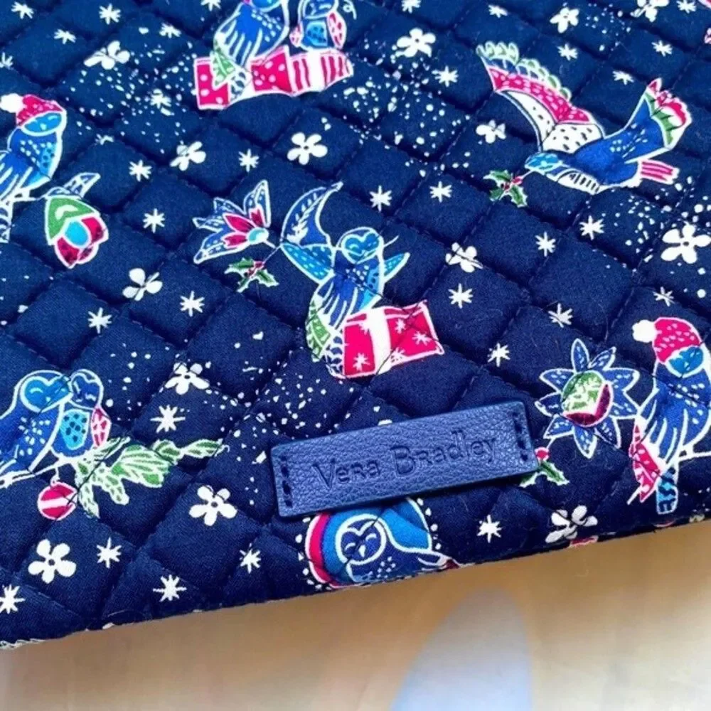 New VERA BRADLEY Bright Large Zip Tote 23731-M06 Holiday Owls Navy